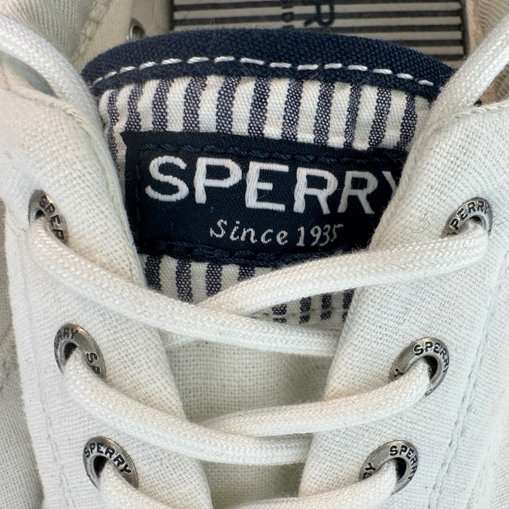 Sperry Top-Sider Mens White Canvas Boat Shoes Sneakers Size‎ 12 STS22131 - Picture 15 of 16